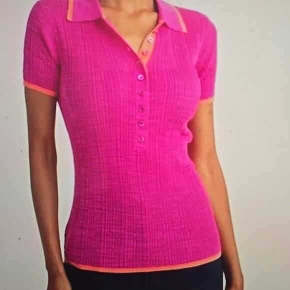 NWT! TRINA TURK EXCURSION KNIT POLO S - Picture 1 of 7